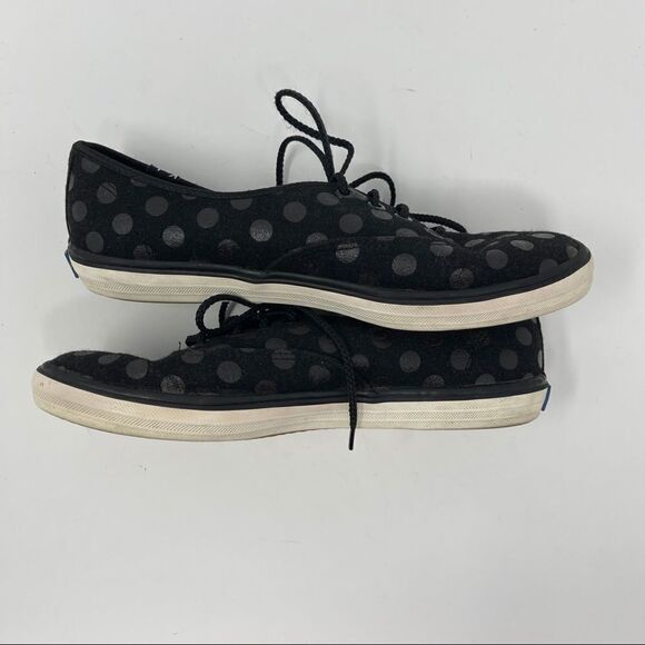 Keds Shoes Black on Black Polka Dot Casual Lace Up Flat Women’s Size 7 - Picture 6 of 9